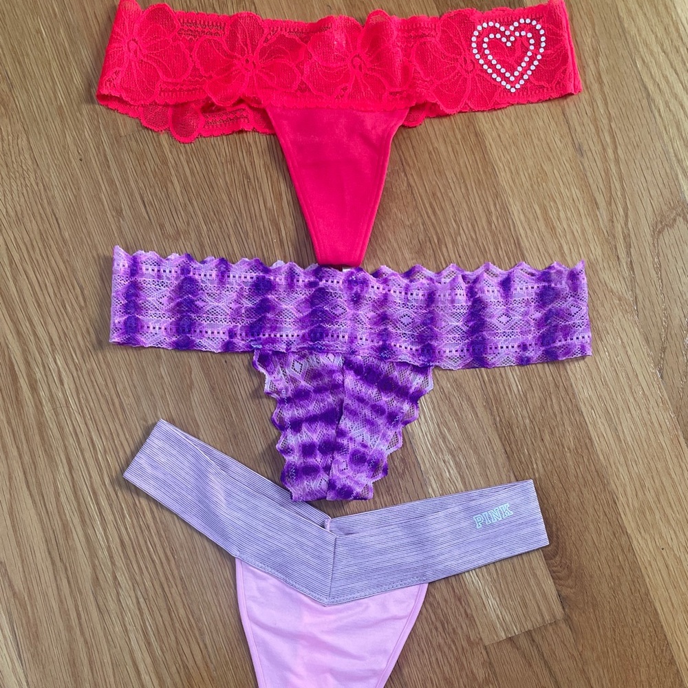 New without Tags PINK by Victoria’s Secret Thongs Underwear Panties